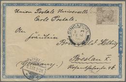 Br Malaiische Staaten - Straits Settlements: 1901, 3c. Brown On Attractive Pictorial Card (bronze And S - Straits Settlements