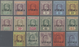 Malaiische Staaten - Straits Settlements: 1902-03 KEVII. Ovpt. "SPECIMEN" Complete Set Of 13 Up To $ - Straits Settlements