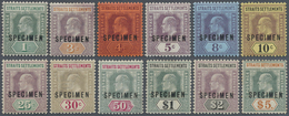 */(*) Malaiische Staaten - Straits Settlements: 1902/1903, KEVII Crown CA, 1c. To $5, Complete Set Of Twel - Straits Settlements