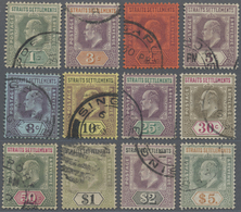 O Malaiische Staaten - Straits Settlements: 1902, KEVII Definitives With Wmk. Crown CA Complete Set Of - Straits Settlements