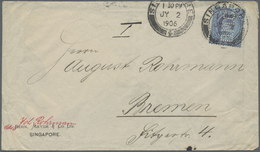 Br Malaiische Staaten - Straits Settlements: 1906 PERFINS: Two Printed 'Behn, Meyer & Co., Singapore' E - Straits Settlements