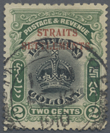 O Malaiische Staaten - Straits Settlements: 1906-07 2c. Black & Green, PERFORATED 14 Comp 12 (at Top), - Straits Settlements