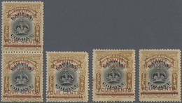 (*) Malaiische Staaten - Straits Settlements: 1906-07, 4c On Labuan 18c, Variety 'FOUR CENTS And Bar 1½m - Straits Settlements