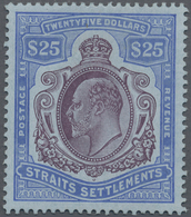 * Malaiische Staaten - Straits Settlements: 1906-12 KEVII. $25 Purple & Blue/blue, Mint Lightly Hinged - Straits Settlements