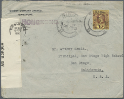 Br Malaiische Staaten - Straits Settlements: 1918. Censored Envelope Addressed To The United States Bea - Straits Settlements