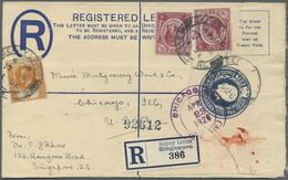 GA Malaiische Staaten - Straits Settlements: 1926, 10 C Blue KGV Registered Postal Stationery Envelope, - Straits Settlements