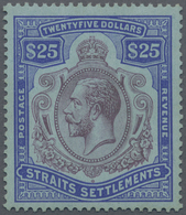 ** Malaiische Staaten - Straits Settlements: 1921-33 KGV. $25 Purple & Blue/blue, Wmk Mult Script CA, M - Straits Settlements