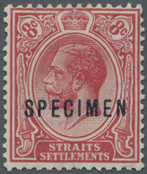 * Malaiische Staaten - Straits Settlements: 1922, KGV Mult.Script CA, 8c. Carmine With Specimen Overpr - Straits Settlements