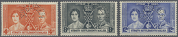 ** Malaiische Staaten - Straits Settlements: 1937, Coronation Set Of Three Perf. SPECIMEN, Mint Never H - Straits Settlements