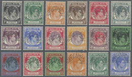 Malaiische Staaten - Straits Settlements: 1937-41 KGVI. Complete Set (18 Values Of Die I And II) Per - Straits Settlements