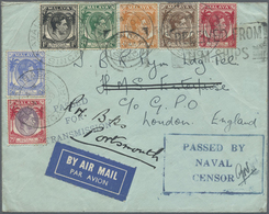 Br Malaiische Staaten - Straits Settlements: 1939, 7-color Exact Rate Franking KGV (1C To 25C) On Airma - Straits Settlements