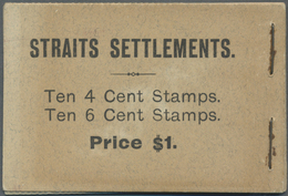 ** Malaiische Staaten - Straits Settlements: 1927, KGV $1 Booklet, Six Stamps 4c. Missing, Otherwise Co - Straits Settlements