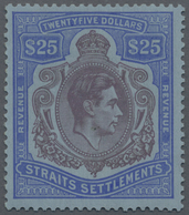 * Malaiische Staaten - Straits Settlements: 1934 Postal Fiscal Stamp KGVI. $25 Purple & Blue/blue, Mou - Straits Settlements