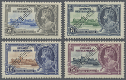 * Malaiische Staaten - Straits Settlements: 1935, Silver Jubilee Set Of Four Perf. SPECIMEN, Mint Ligh - Straits Settlements