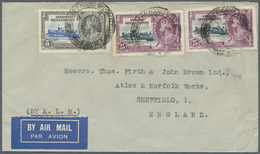 Br Malaiische Staaten - Straits Settlements: 1935 Silver Jubilee: Two Airmail Covers From Penang To Eng - Straits Settlements