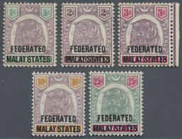* Malaiischer Staatenbund: 1900 ESSAYS Of Negri Sembilan 1896 1c., 2c., 3c., 10c. And 25c. Each Overpr - Federated Malay States