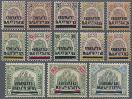 * Malaiischer Staatenbund: 1900 F.M.S. Optd. Set Of 13 Up To $5, Mounted Mint, Few Stamps Lightly Tone - Federated Malay States