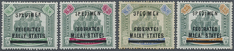 * Malaiischer Staatenbund: 1900, $1 To $25, Four Values With Specimen Overprint, Mint O.g., $5 Faded C - Federated Malay States