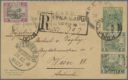 GA Malaiischer Staatenbund: 1908, Negri Sembilan 1 C Green Stationery Reply Card Question-part, Uprated - Federated Malay States