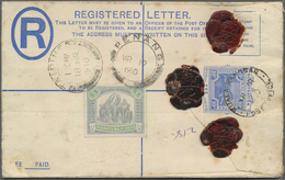 GA Malaiischer Staatenbund: 1924, 10 C Ultramarine Tiger Registered Pse With Return Receipt "A.R.", Upr - Federated Malay States