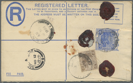 GA Malaiischer Staatenbund: 1908, Registration Envelope 10 C. Blue Uprated 3 C. Brown Canc. „KUANTAN 10 - Federated Malay States