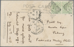 Br Malaiischer Staatenbund: 1908, INCOMING MAIL, Great Britain: 2 X 1/2 D Yellow-green KEVII, Multiple - Federated Malay States