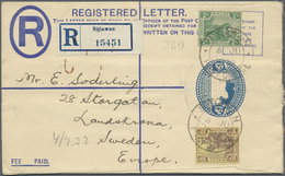 GA Malaiischer Staatenbund: 1932, 15 C Blue "tiger In Oval" Registered Pse Uprated With 2 C Green And 1 - Federated Malay States