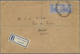 Br Malaiischer Staatenbund: 1925, 12 C Ultramarine, Horizontal Pair As Multiple Franking On Registered - Federated Malay States