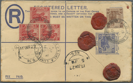 GA Malaiischer Staatenbund: 1927. Registered Postal Stationery Envelope 12c Blue Upgraded With SG 58, 3 - Federated Malay States