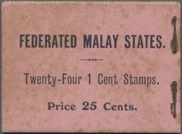 ** Malaiischer Staatenbund: 1909 BOOKLET 25c. Containing 24 Stamps 1c. Green (1908) In Panes Of Six And - Federated Malay States