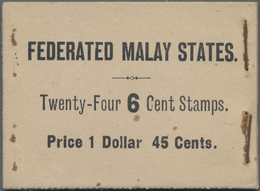 ** Malaiischer Staatenbund: 1922 BOOKLET $1.45 Containing 24 Stamps 6c. Orange In Panes Of Six And Inte - Federated Malay States