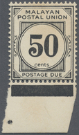 ** Malaiischer Staatenbund - Portomarken: 1966 Malayan Postal Union Postage Due 50c. Black, Wmk Multipl - Federated Malay States