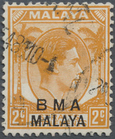 O Malaiische Staaten - Britische Militärverwaltung: 1945-48 KGVI. 2c. Orange, Die II, With Variety "WA - Malaya (British Military Administration)