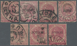 O Malaiische Staaten - Johor: 1884/1890, Straits Settlements QV 2c. Pale Rose With Opt. 'JOHOR' In Sev - Johore