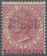 * Malaiische Staaten - Johor: 1884-91 QV 2c. Pale Rose Overprinted "JOHOR" (Type 10), Variety OVERPRIN - Johore
