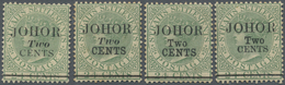 * Malaiische Staaten - Johor: 1891, Straits Settlements QV 24c. Green With Opt. 'JOHOR / Two / CENTS' - Johore