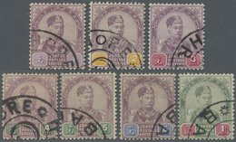 O Malaiische Staaten - Johor: 1891/1894, Sultan Abu Bakar Complete Set Of Seven Fine Used, SG. £ 200 - Johore