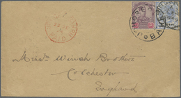 Br Malaiische Staaten - Johor: 1894 Cover To Colchester, England Franked By Johore 3c. (local Rate From - Johore