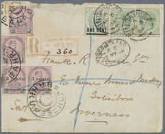 Br Malaiische Staaten - Johor: 1894 Registered Double-weight Cover From Johore Bahru To Inverness, Scot - Johore