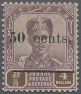 * Malaiische Staaten - Johor: 1903 UNISSUED "50 Cents." On $4 Dull Purple & Brown, Mounted Mint With L - Johore