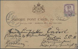 Malaiische Staaten - Johor: 1906 (29.4.), Johore Post Card Bearing Single 'Sultan Sir Ibrahim' 3c. P - Johore