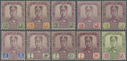 * Malaiische Staaten - Johor: 1910/1919, Sultan Sir Ibrahim Definitives With New Wmk. Mult. Rosettes C - Johore