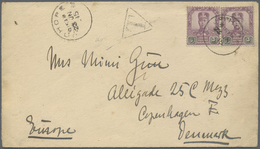 Br Malaiische Staaten - Johor: 1915 Cover To DENMARK Insufficiently Franked By Two Singles Sultan Sir I - Johore