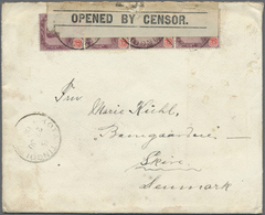 Br Malaiische Staaten - Johor: 1918 Censored Double-weight Cover From Kota Tinggi To Skive, DENMARK Fra - Johore