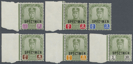 ** Malaiische Staaten - Johor: 1922/1926, Definitives "Sultan Sir Ibrahim" Mult. Crown CA, $1 To $10, S - Johore