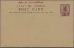 GA Malaiische Staaten - Johor: Johore, 1942, Stationery Card 4 Sen/4 C., Unused Mint. - Johore