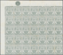 ** Malaiische Staaten - Johor: 1949-55 Sultan Sir Ibrahim 6c. Pale Grey Top Left Corner Block Of 35, Wi - Johore