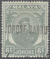 O Malaiische Staaten - Johor: 1949-55 Sultan Sir Ibrahim 6c. Pale Grey, WATERMARK ERROR "St. Edward's - Johore