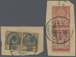 O Malaiische Staaten - Kedah: 1899/1907 Eight Siamese Stamps Used In KULIM, With 1905-09 'Temple Of Li - Kedah