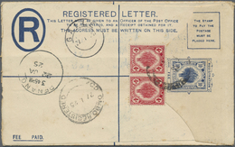 GA Malaiische Staaten - Kedah: 1925, 10 C Blue Registered Pse Uprated With Horizontal Pair Of 4 C Carmi - Kedah